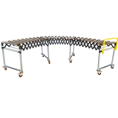 Oil Conveyor Heavy Duty Steel Roller Telescopic Food Unloading Conveyor For Food And Beverage Factory