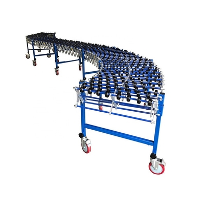 Oil Resistant Telescopic Gravity Plastic Skate Wheel Unloading Conveyor